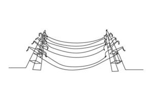 kontinuerlig linje elektrisk torn vektor illustration