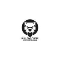 Bulldogge Kreis Logo Design Maskottchen vektor