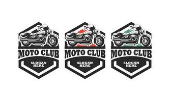 motorcykel klubb logotyp design vektor. motorcykel logotyp illustration isolerat. vektor