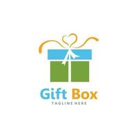Geschenk Box Logo Vorlage isoliert auf Weiß Hintergrund vektor