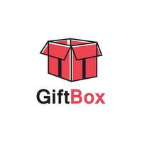Geschenk Box Logo Vorlage isoliert auf Weiß Hintergrund vektor