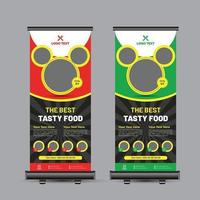 Restaurant Roll-Up-Banner-Vorlage vektor