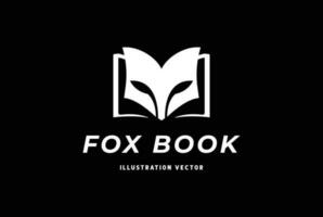 enkel minimalistisk räv ansikte huvud bok ikon symbol illustration vektor