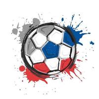 Symbol der russischen Fußballmannschaft. realistische aquarellfarbe mit gebeizter spritzfarbe. vektor