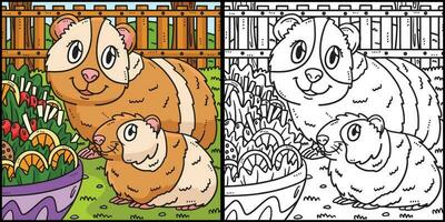 Mutter Guinea Schwein und Baby Guinea Schwein Illustration vektor
