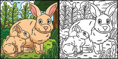 mor kanin bebis kanin färg illustration vektor