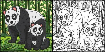 andere Panda und Baby Panda Färbung Illustration vektor