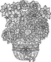 das Erntedankfest Kürbis Vase Blumen isoliert Erwachsene vektor