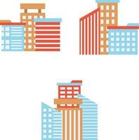 Stadt Gebäude einstellen . mit Grafiken und andere Elemente. Vektor Illustration.