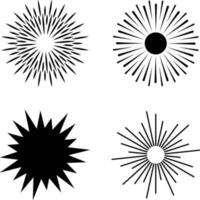 Sunbursts Licht Strahl. explodiert Star isoliert auf transparent. Vektor Illustration.