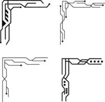 gräns hörn futuristiska. annorlunda former dekoration vektor design klotter skiss stil för design dekoration.vektor proffs