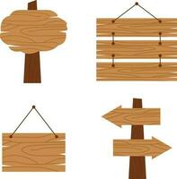 hängande trä- styrelse. skylt i tecknad serie stil isolerat på vit bakgrund rustik styrelse, planka med plats. vektor