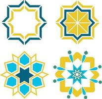 islamic geometrisk prydnad. symbol i dekorativ arabicum stil. utsmyckad dekoration för inbjudningar, hälsning kort, tapeter, bakgrunder, webb sidor vektor