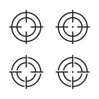 mål ikon, siktar tecken, mål eller fokus symbol isolerat platt design vektor illustration.