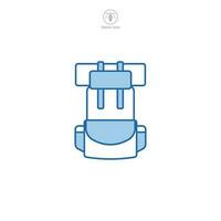 Rucksack Symbol Symbol Vektor Illustration isoliert auf Weiß Hintergrund