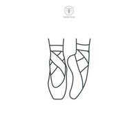 Ballett Schuhe Symbol Symbol Vektor Illustration isoliert auf Weiß Hintergrund