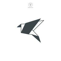 Origami Vogel Symbol Symbol Vektor Illustration isoliert auf Weiß Hintergrund
