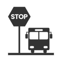 Vektor Illustration von Bus stoppt Symbol im dunkel Farbe und Weiß Hintergrund