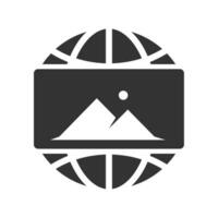 vektor illustration av global se ikon i mörk Färg och vit bakgrund