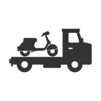 Vektor Illustration von Motorrad Transport LKW Symbol im dunkel Farbe und Weiß Hintergrund