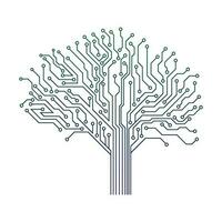 digital krets träd vektor ikon