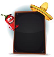 Tex Mex Meny Med Chili Pepper Och Sombrero vektor