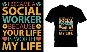 social arbetstagare t-shirt design vektor. vektor