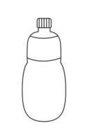 plast flaska för vatten klotter. hand dragen illustration isolerat på vit bakgrund. vektor