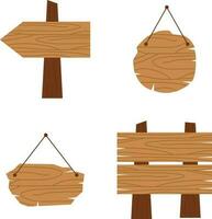 hängande trä- styrelse. skylt i tecknad serie stil isolerat på vit bakgrund rustik styrelse, planka med plats. vektor