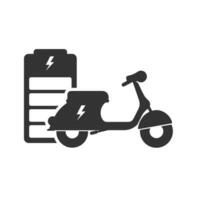 Vektor Illustration von Motorrad Batterie Symbol im dunkel Farbe und Weiß Hintergrund