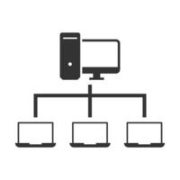 Vektor Illustration von Computer Netzwerk Symbol im dunkel Farbe und Weiß Hintergrund