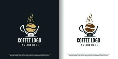 kaffe logotyp design med kreativ och unik begrepp premie vektor