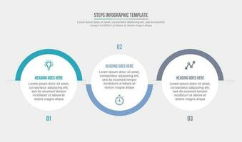 Vektor drei Schritte Optionen Kreis Geschäft Infografik modern Design Vorlage