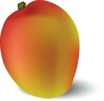färsk mango med mango skiva och löv vektor illustration