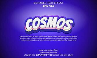 kosmos text effekt, typografi, 3d text. vektor mall