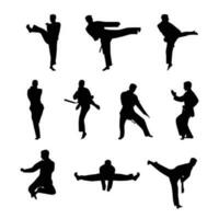 Taekwondo Sport Charakter Satz. vektor