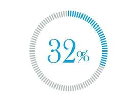 32 procent läser in. 32 procent cirkel diagram infographics vektor, procentsats redo till använda sig av för webb design. vektor