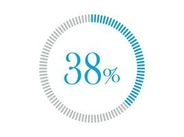38 Prozent Wird geladen. 38 Prozent Kreis Diagramme Infografiken Vektor, Prozentsatz bereit zu verwenden zum Netz Design. vektor