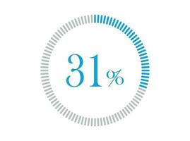 31 procent läser in. 31 procent cirkel diagram infographics vektor, procentsats redo till använda sig av för webb design. vektor