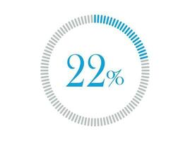 22 procent läser in. 22 procent cirkel diagram infographics vektor, procentsats redo till använda sig av för webb design. vektor
