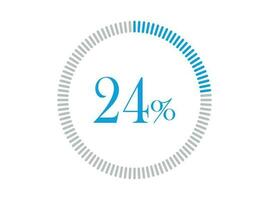 24 procent läser in. 24 procent cirkel diagram infographics vektor, procentsats redo till använda sig av för webb design. vektor