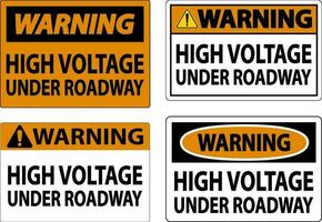 Warnung Zeichen hoch Stromspannung unter Fahrbahn vektor