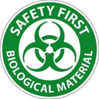Sicherheit zuerst Etikette biologisch Material Zeichen vektor
