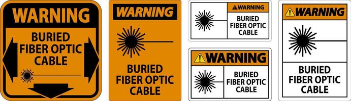 Warnung Zeichen, begraben Ballaststoff Optik Kabel vektor