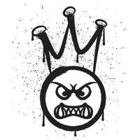 Vektor Graffiti sprühen Farbe wütend König Emoticon isoliert Vektor Illustration