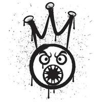 Vektor Graffiti sprühen Farbe wütend König Emoticon im Vektor Illustration