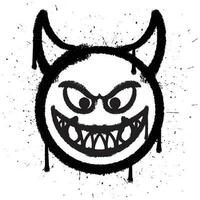 Graffiti sprühen Farbe Lächeln Spaß Teufel Emoticon isoliert Vektor