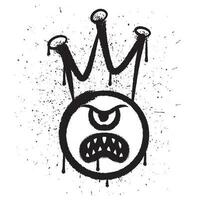 Vektor Graffiti sprühen Farbe wütend Zyklop König Emoticon isoliert Vektor Illustration