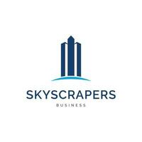 skyskrapor ikon logotyp design mall vektor