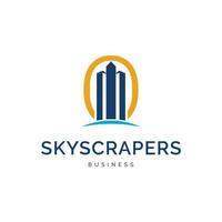 skyskrapor ikon logotyp design mall vektor